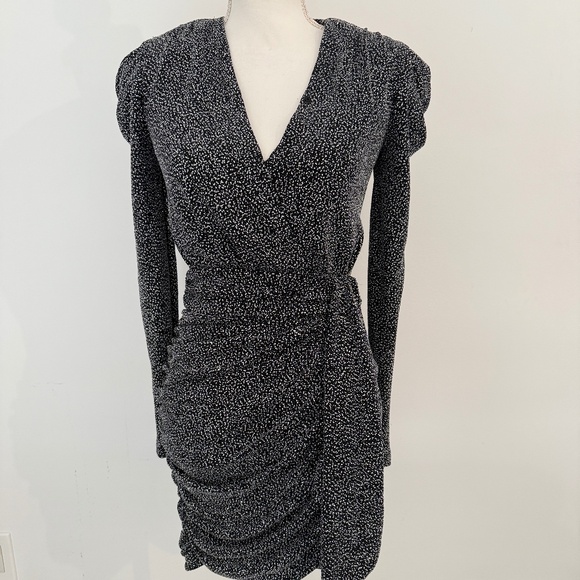 Jonathan Simkhai Black Glitter Jersey Deep V Neck Mini Dress Evening Cocktail - Picture 1 of 7